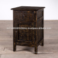 Solid Wood Distressed Finish 1 Drawer 1 Door Nightstand